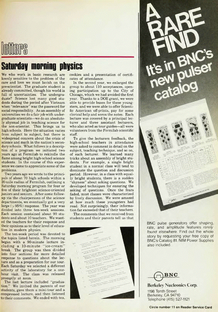First page of Saturday morning physics