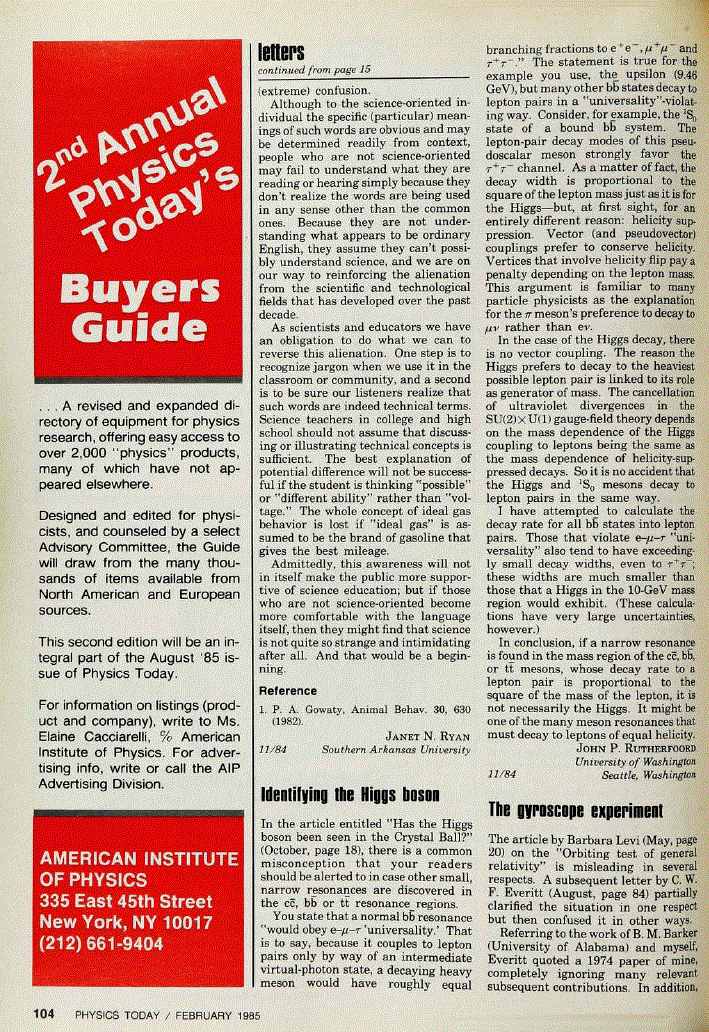 First page of The Gyroscope Experiment