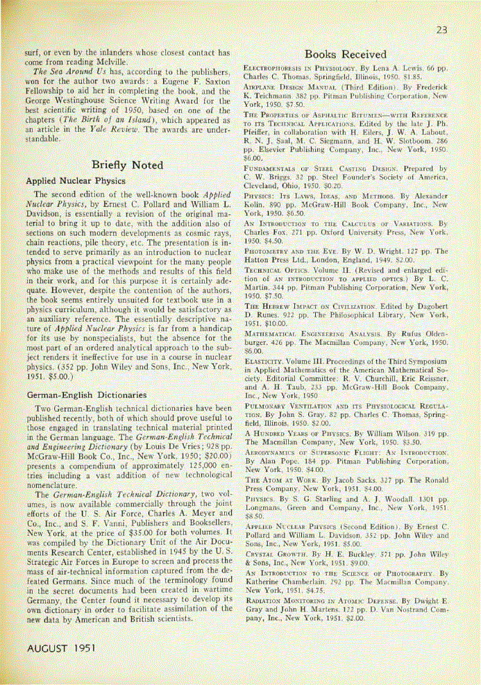 First page of <italic>Books Received</italic>