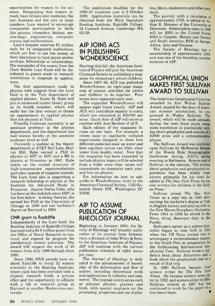 First page of Geophysical Union Makes First Sullivan Award to Sullivan