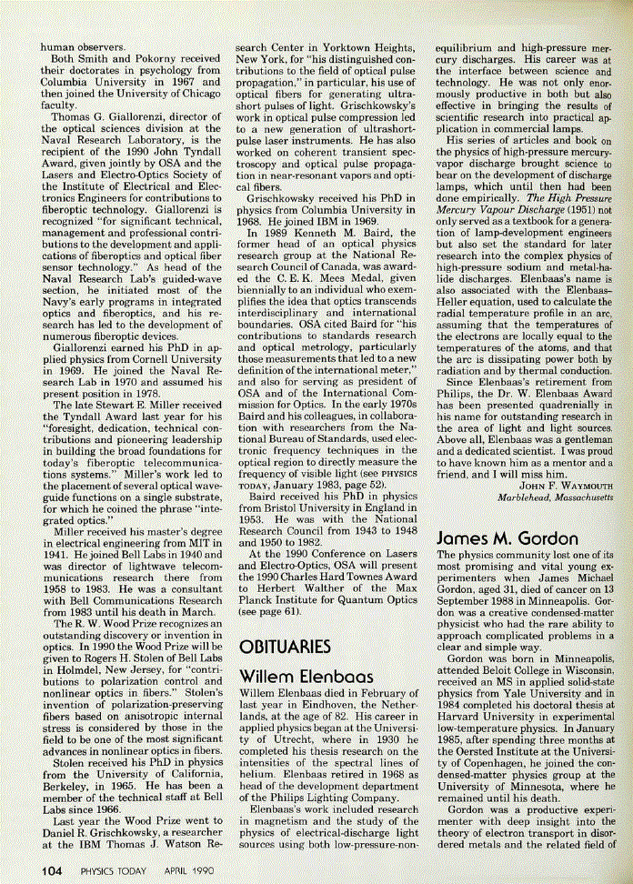 First page of James M. Gordon