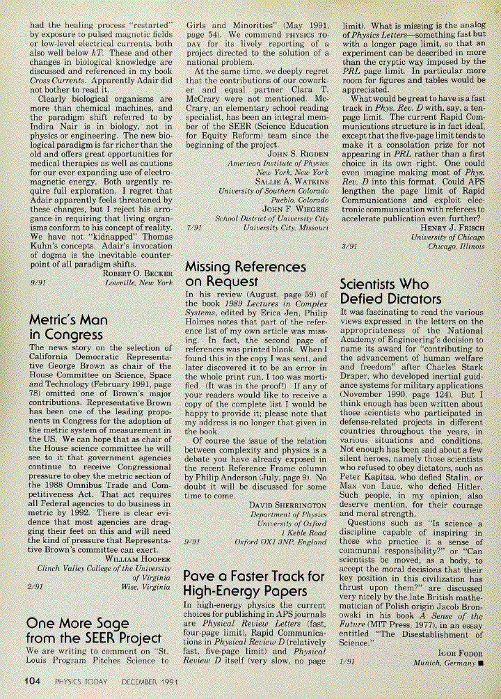 First page of Metric's Man in Congress