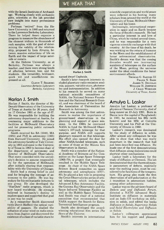 First page of Harlan J. Smith