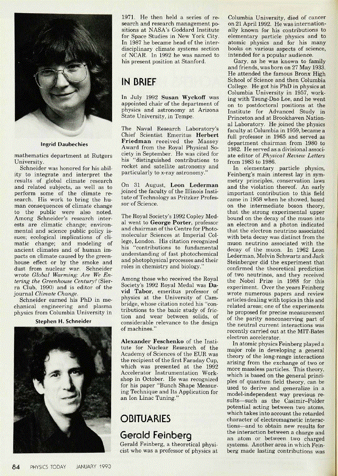 First page of Gerald Feinberg