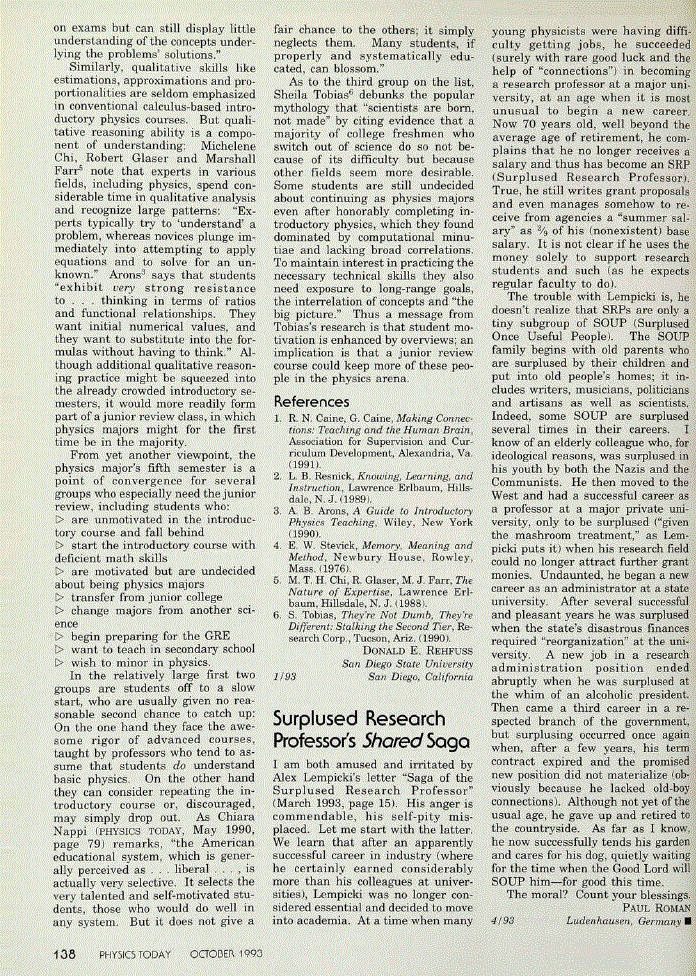 First page of Surplused Research Professor's <italic>Shared</italic> Saga