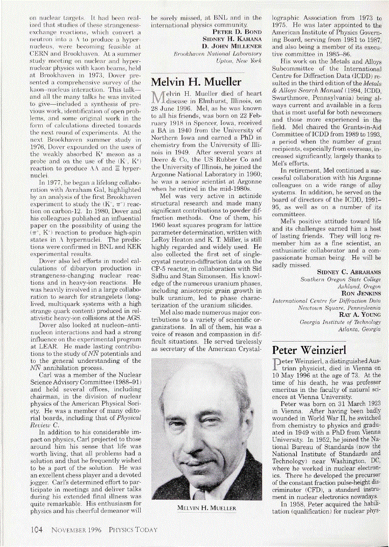 First page of Melvin H. Mueller