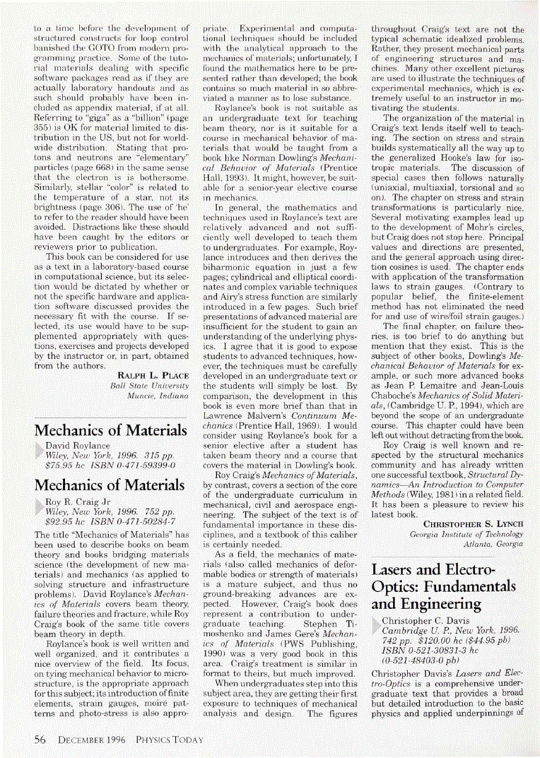 First page of <italic>Mechanics of Materials and Mechanics of Materials</italic>