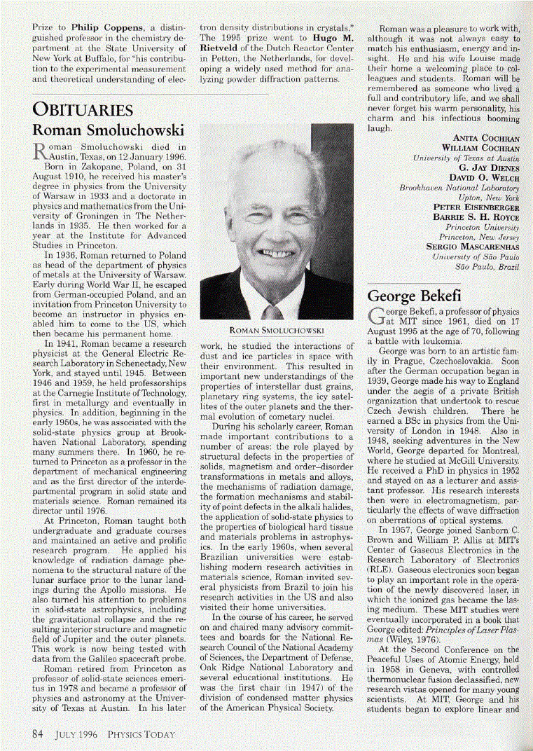 First page of George Bekefi
