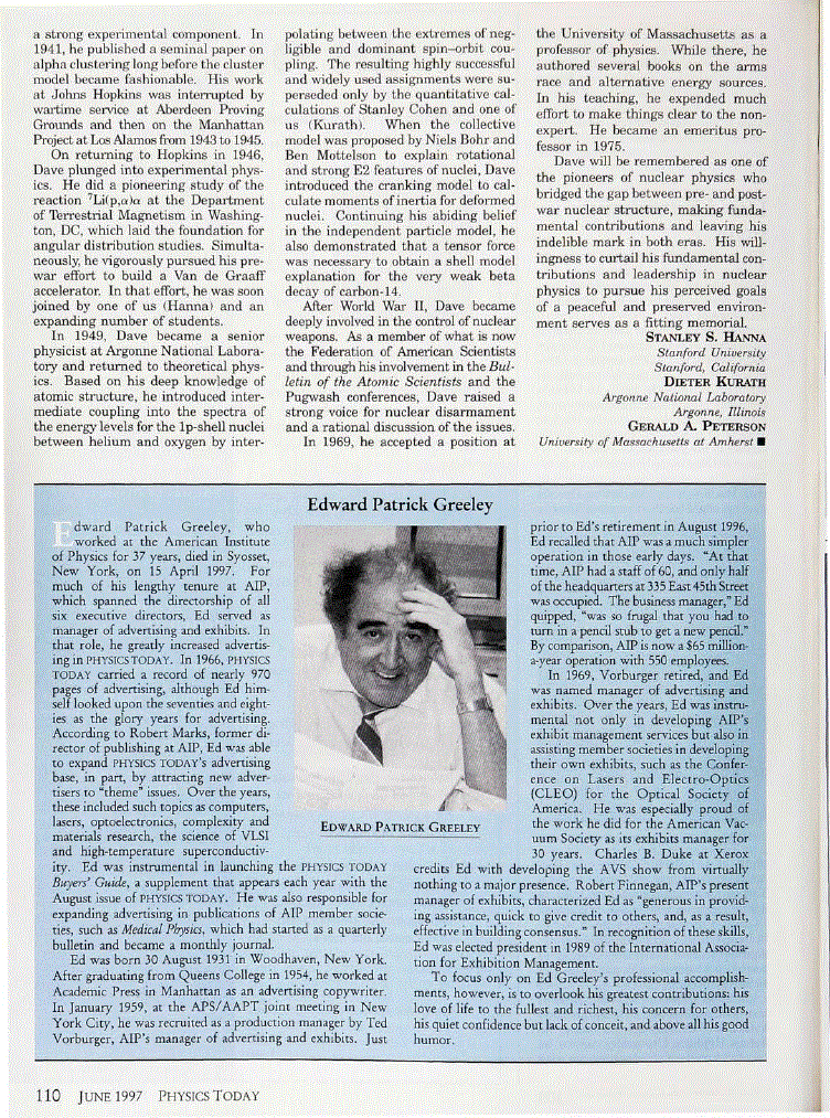 First page of Edward Patrick Greeley