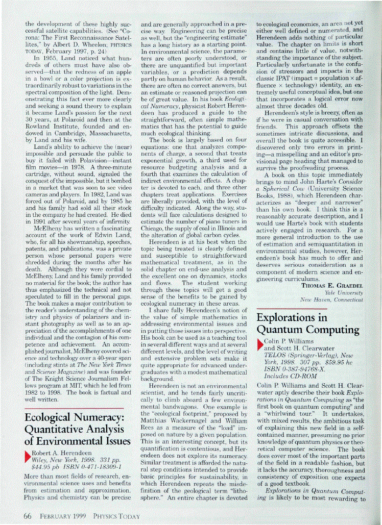First page of <italic>Ecological Numeracy: Quantitative Analysis of Environmental Issues</italic>