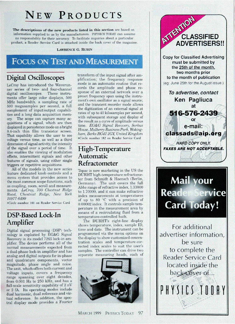 First page of Focus on Test and Measurement