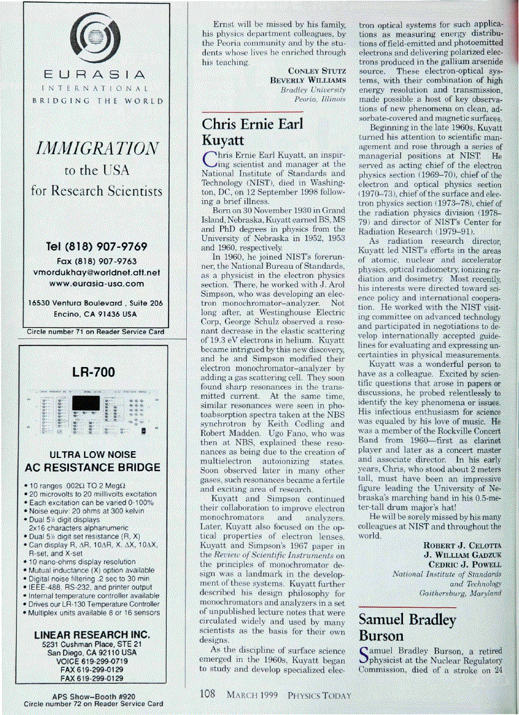 First page of Samuel Bradley Burson