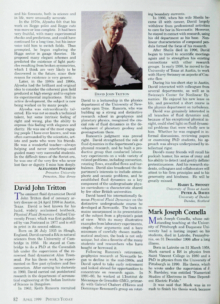 First page of David John Tritton