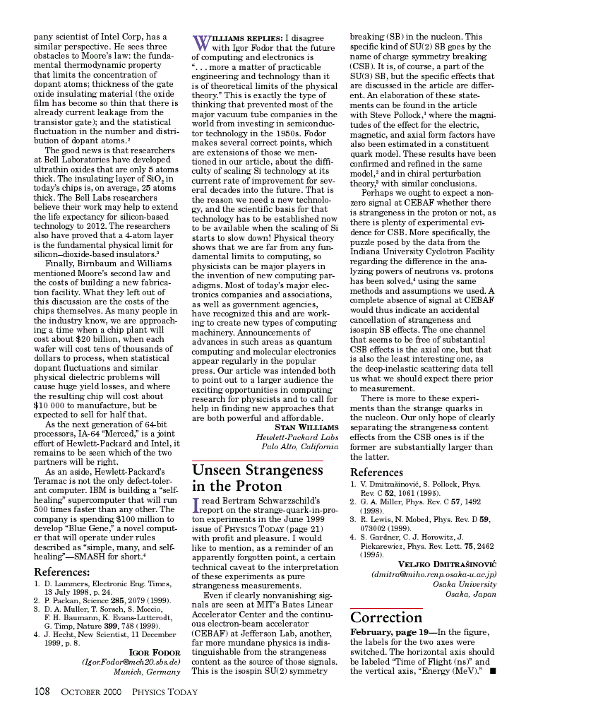 First page of Correction