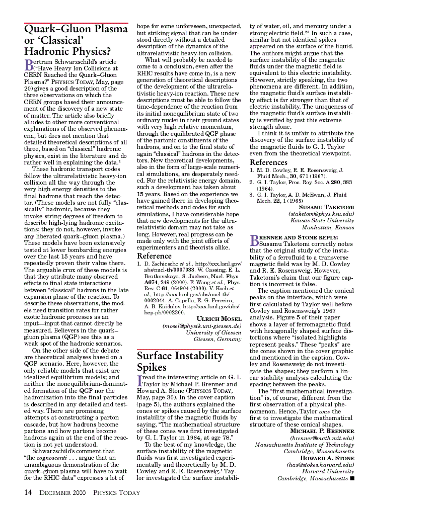 First page of Quark‐Gluon Plasma or ‘Classical’ Hadronic Physics?