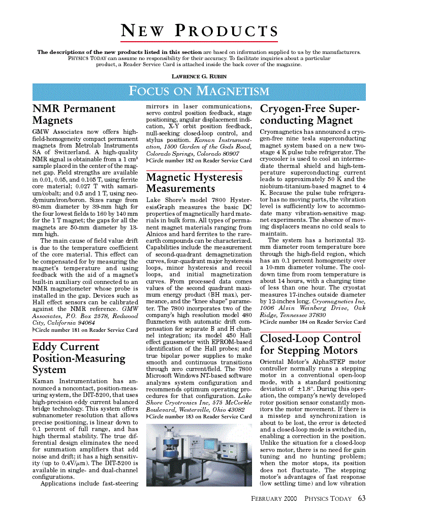First page of Focus on Magnetism