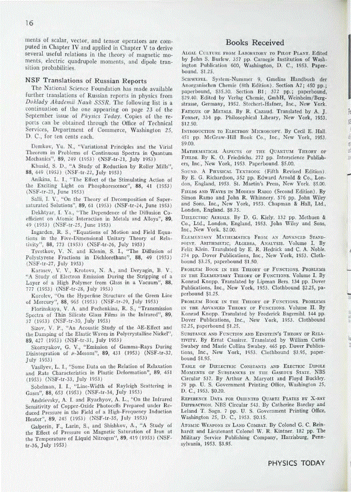 First page of <italic>Books Received</italic>