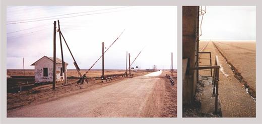 Figure 4. Kazakhstan’s Semipalatinsk test site. My first visit in 1998 was extraordinary. We entered the test site through the abandoned guard station (left). Then we saw kilometers of trenches (right) dug throughout the vast site by copper-cable thieves, whom the Kazakhs were neither prepared nor inclined to stop. Amid eerie remnants of concrete diagnostic towers, we visited ground zero of the first Soviet nuclear test, and we visited the three research reactors on site. Once upon a time, the reactors were among the most ambitious and innovative Soviet reactor facilities. Now, the chief operator told us, “we have only memories of the good times.” Over the past decade, collaborative US, Russian, and Kazakh efforts have made much progress in improving the security of the nuclear materials there.