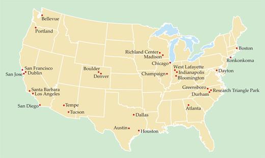 . The 91 startup companies at which the authors conducted interviews are located throughout the US, but they tend to group into regional clusters.