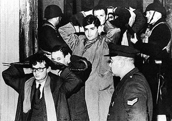 Figure 2. Argentine federal police invaded the University of Buenos Aires, administering beatings and arrests, on la noche de los bastones largos (the night of the long billy clubs), 29 July 1966. The event emphatically marked the end of university autonomy in Argentina.