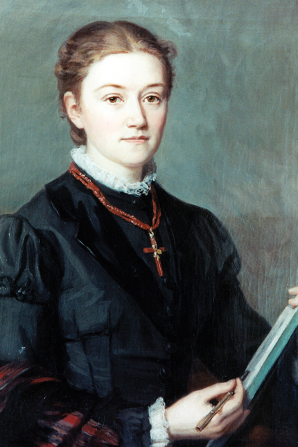 Figure 1. Agnes Pockels (1862–1935). Although lacking a formal university education, Pockels was supplied with scientific papers by her brother Fritz and was helped in publishing her own by Lord Rayleigh. In 1932, on her 70th birthday, she became the first woman to receive an honorary doctorate from the Technical University of Braunschweig. (Image courtesy of the Technical University of Braunschweig.)