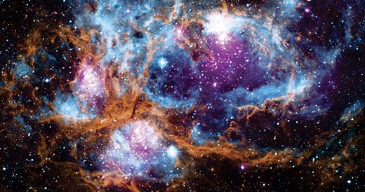 . A cluster of young stars energizing the cool gas surrounding them in the NGC 6357 region of space.