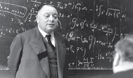 . Wolfgang Pauli lectures in Hamburg in 1955.