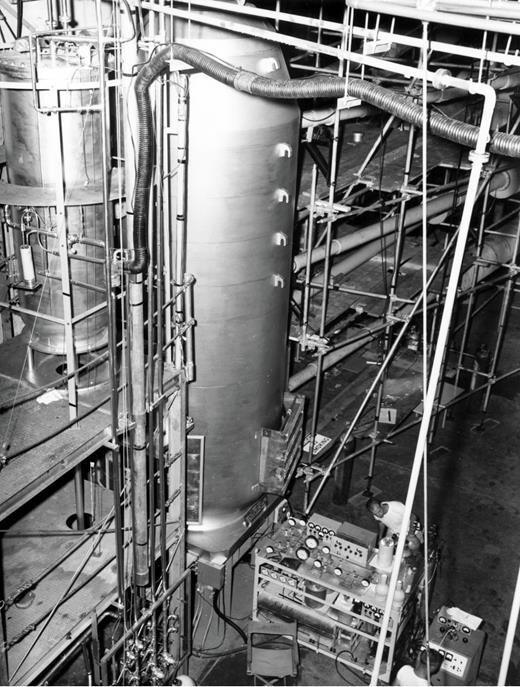 Figure 2. “Mike,” the first thermonuclear detonation device, was successfully detonated on 1 November 1952 as part of Operation Ivy, but its massive size made it unusable as a weapon. (Courtesy of Los Alamos National Laboratory.)