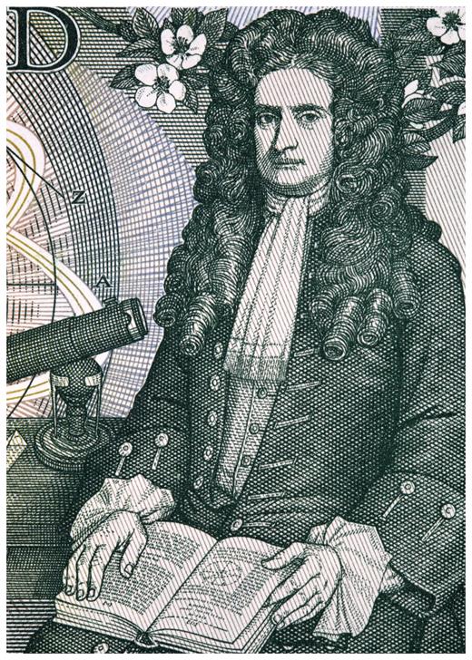 . Isaac Newton on the British £1 note, issued from 1978 to 1988.