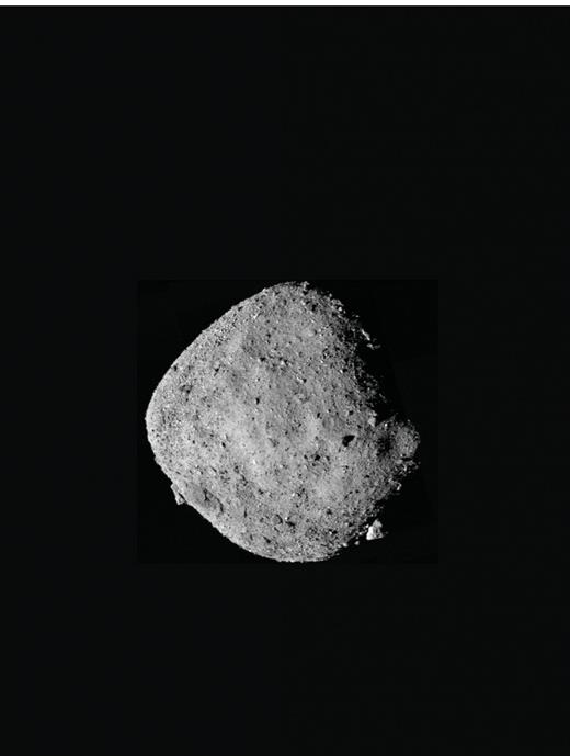  . About 500 meters wide, Bennu orbits our Sun in the Apollo population of near-Earth asteroids. It was visited and photographed by spacecraft OSIRIS-REx in December 2018. 
