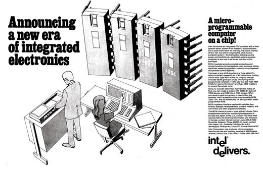  . An ad for the Intel 4004 microprocessor that first appeared in the 15 November 1971 issue of Electronic News. 