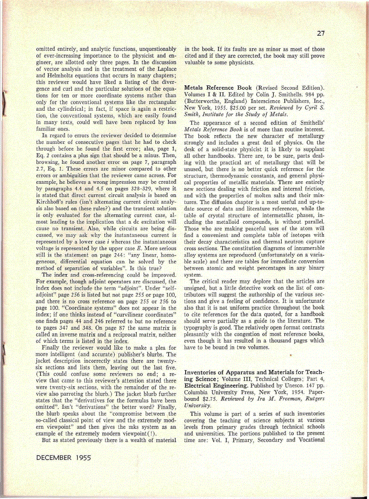 First page of <italic>Metals Reference Book: Vols. I and II</italic>