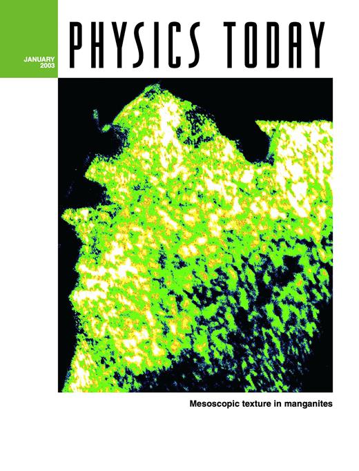 Physics Today Cover Image for Volume 56, Issue 1