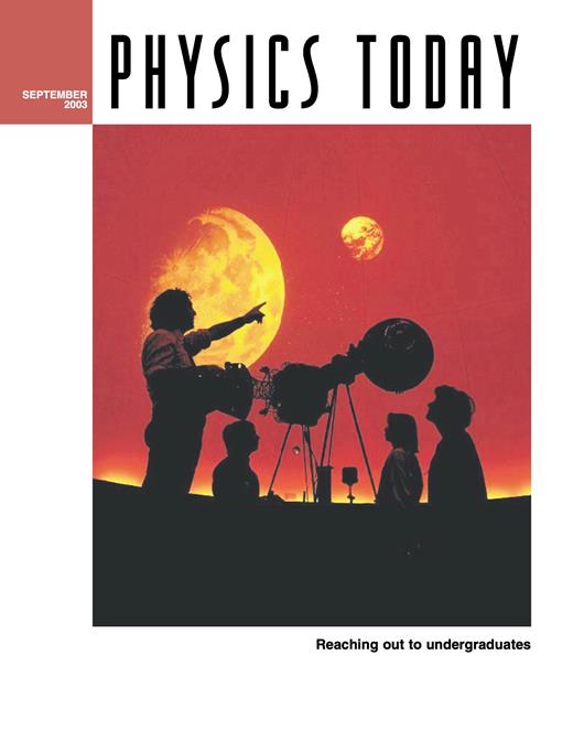 Physics Today Cover Image for Volume 56, Issue 9