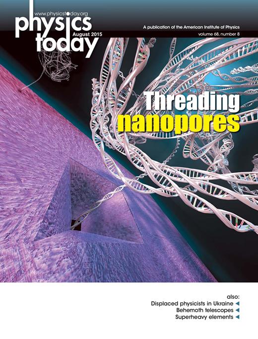 Physics Today Cover Image for Volume 68, Issue 8