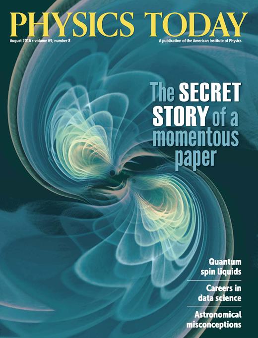 Physics Today Cover Image for Volume 69, Issue 8