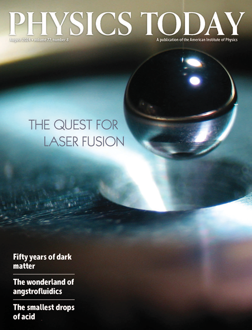 Physics Today Cover Image for Volume 77, Issue 8