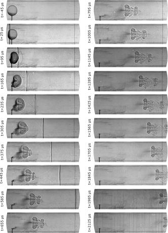 Experimental study on a plane shock wave accelerating a gas bubble ...