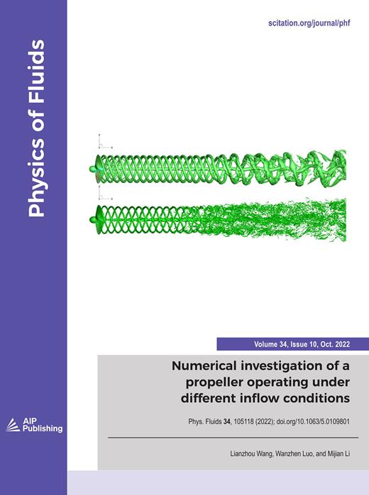 Physics of Fluids Cover Image for Volume 34, Issue 10