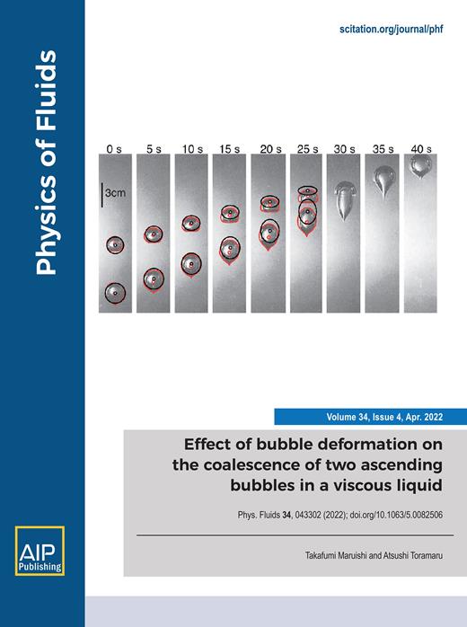 Physics of Fluids Cover Image for Volume 34, Issue 4