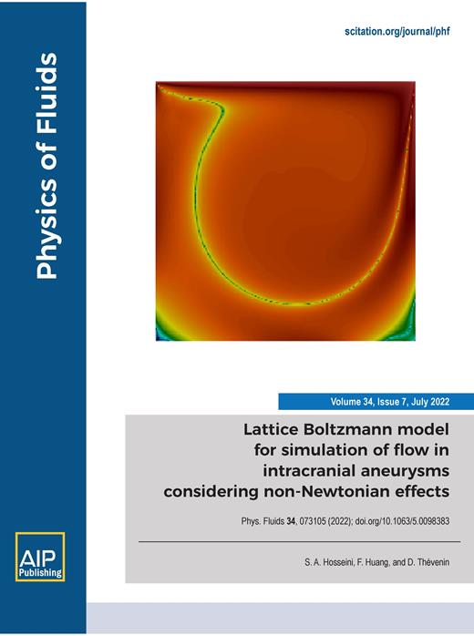 Physics of Fluids Cover Image for Volume 34, Issue 7