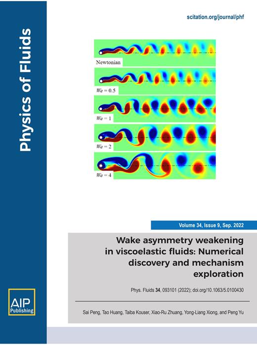 Physics of Fluids Cover Image for Volume 34, Issue 9