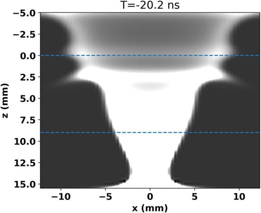 Synthetic visible image of the plasma created at a single wavelength of 380 nm.