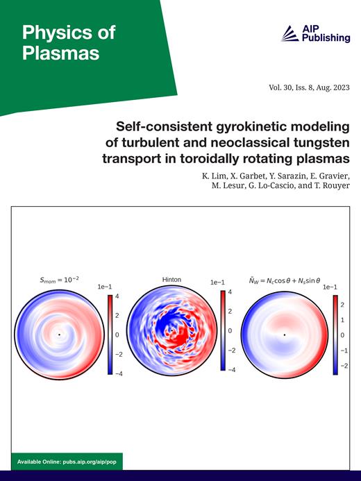 Physics of Plasmas Cover Image for Volume 30, Issue 8