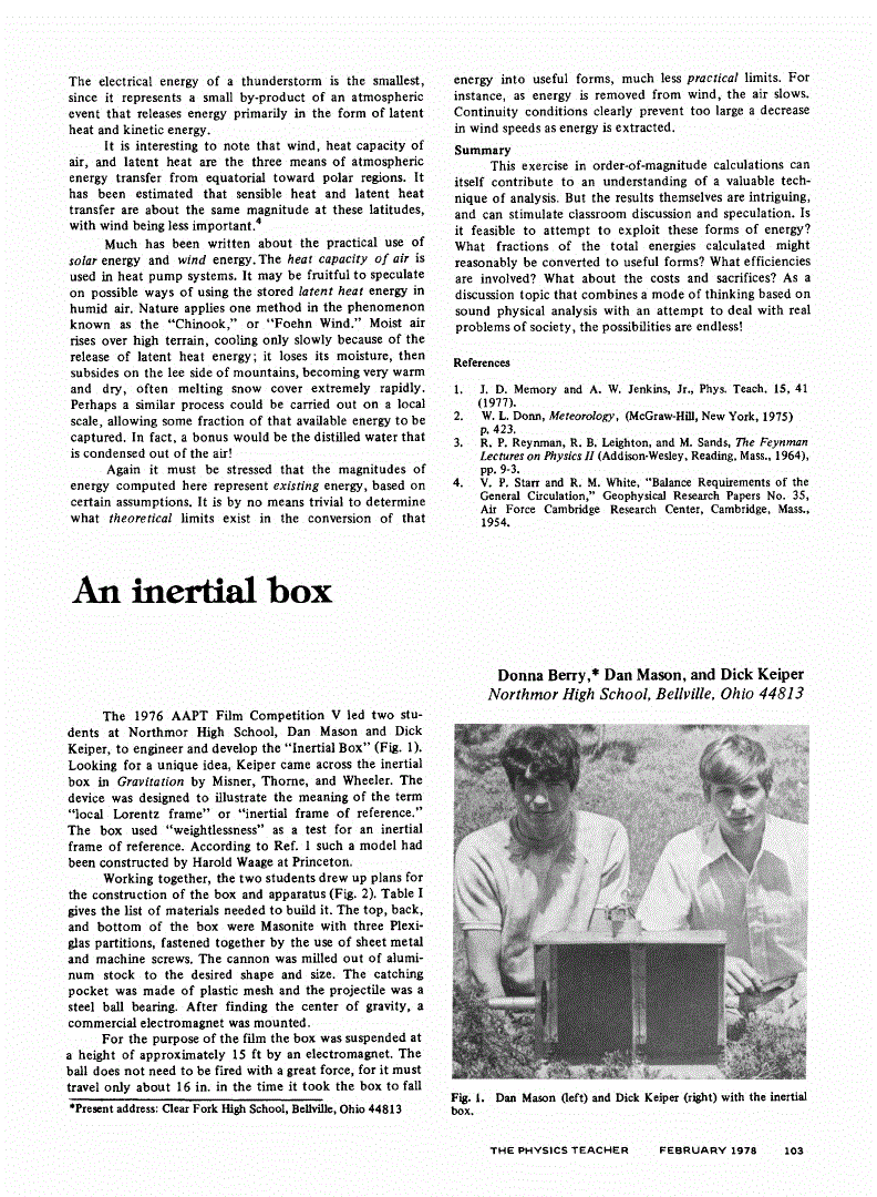 First page of An inertial box