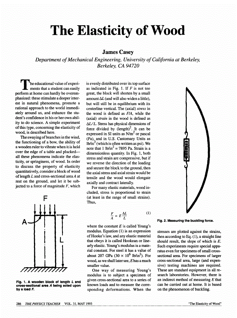 First page of The elasticity of wood
