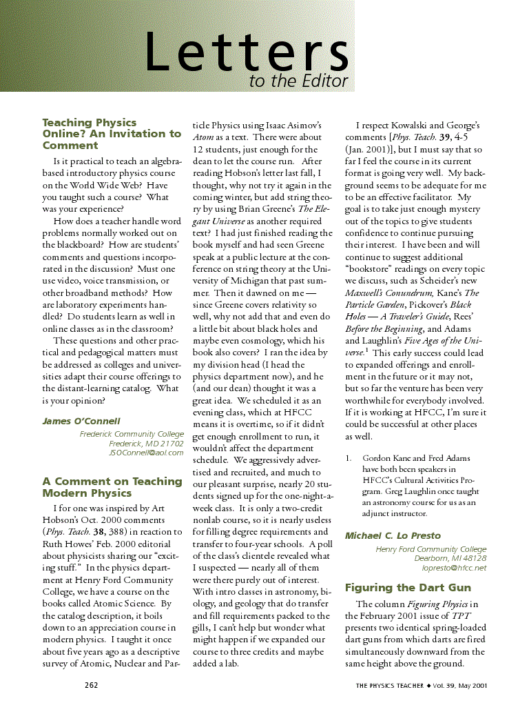 First page of Teaching physics online? An invitation to comment