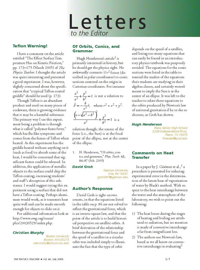 First page of Teflon Warning!