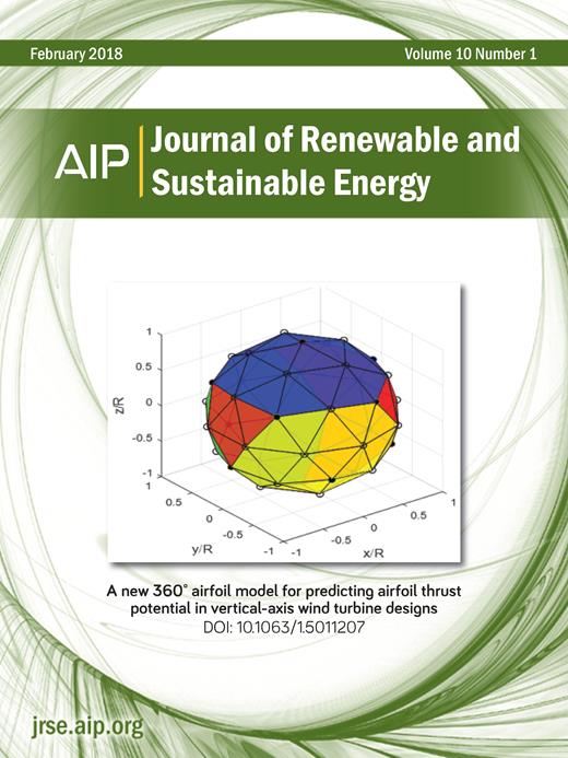 Journal of Renewable and Sustainable Energy Cover Image for Volume 10, Issue 1