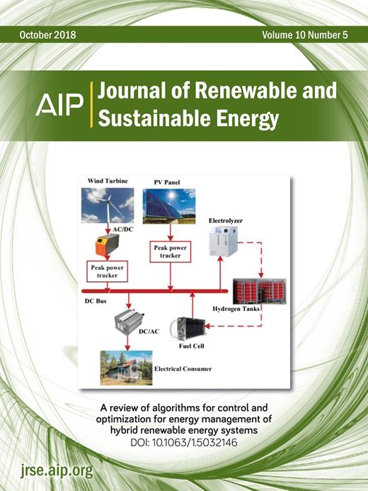 Journal of Renewable and Sustainable Energy Cover Image for Volume 10, Issue 5